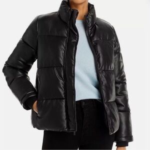 Marc New York Faux Leather Puffer Jacket Black XL